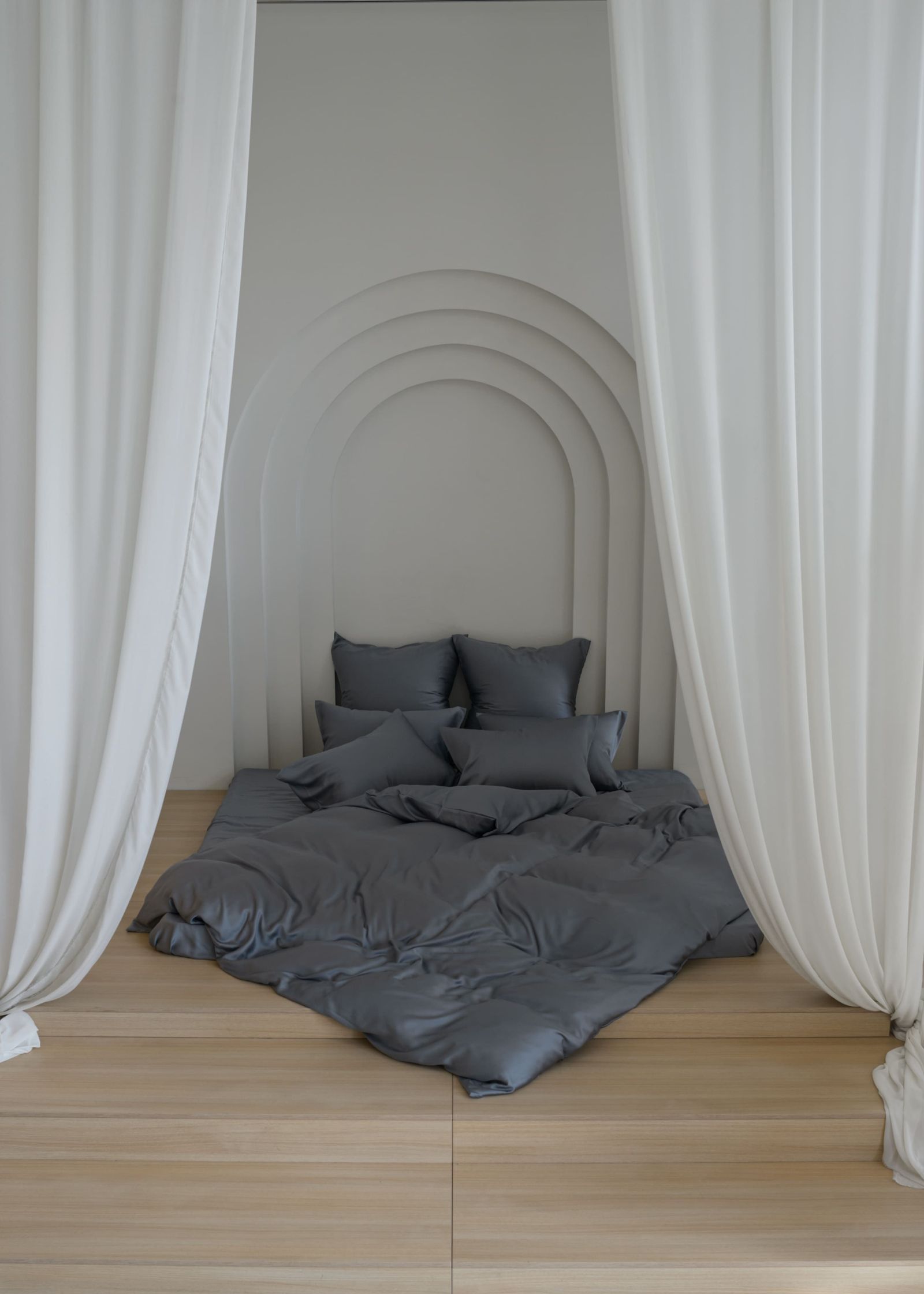 Простыня на резинке Grey Brilliant Grass 160х200х40