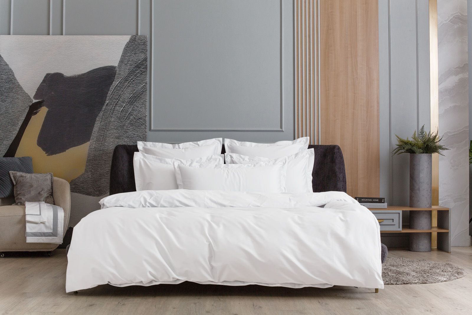 Постельное белье Alpine White Allure Grass Семейный простыня на резинке